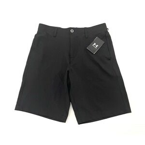 NEW Under Armour Mens Tech Golf Shorts 30 Black Stretch Wicking 9.5" Inseam NWT